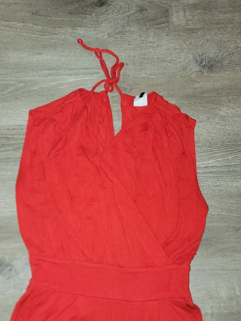 CAbi Bright Red Halter Wide-Leg Jumpsuit - Picture 3 of 9